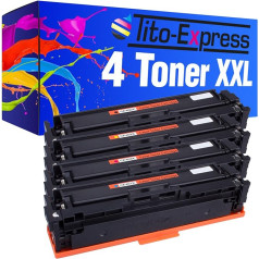 Tito-Express 4 Toneris XXL Saderīgs ar HP CF400X CF401X CF402X CF402X CF403X 201X Color Laserjet Pro M250 M252N M252DW M270 M274N M274DN MFP M277N M277DW | Melns 2.800