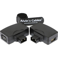 Alvin's Cables D-Tap P-Tap uz USB 5V adapteris Pārveidotājs Dtap vīriešu uz sieviešu 5V USB sieviešu savienotājs tālruņa kameras monitoram 2 gab. iepakojumā