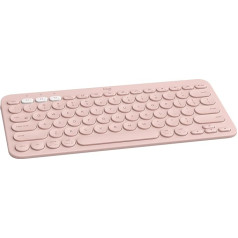 Logitech K380 Wireless Bluetooth keyboard, multi-device & Easy-Switch feature, Windows and Apple Shortcuts, PC / Mac / Tablet / Mobile Phone / Apple iOS + TV, French AZERTY layout - Rose