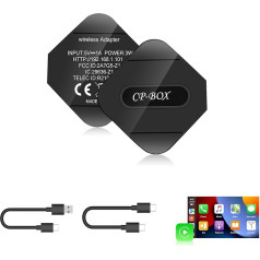 Podofo 2024 Bezvadu Apple Carplay adapteris, pārnēsājams bezvadu Carplay dongle oriģinālajiem USB CarPlay automobiļiem, pārveido vadu uz bezvadu CarPlay, Plug & Play