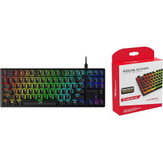 HyperX HX HX-KB7RDX-US Alloy Origins Core, RGB mehāniskā spēļu tastatūra, bez taustiņiem (ASV izkārtojums) un Pudinga taustiņu vāciņiem - Pilns taustiņu komplekts - PBT - (melns) - angļu (ASV) izkārtojums - 104 taustiņi