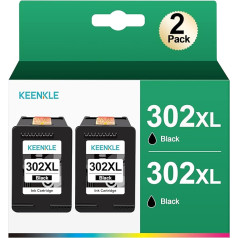 KEENKLE 302 XL juodos spalvos spausdintuvo kasetės, suderinamos su HP 302 spausdintuvo kasetėmis, skirtomis HP Envy 4525 4520 4527 DeskJet 3630 3636 2130 HP Officejet 4655 5230 3830 3831 3834