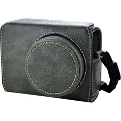 Rieibi Ricoh GR III Case - Vintage PU Leather Camera Case for Ricoh GR III GRIII GR3 DSLR Camera - Protective Case with Strap, Green, Camera case