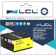 LCL atjaunota tintes kasetne 953 953XL 3HZ52A L0S70AE F6U16AE F6U17AE F6U18AE (5 gab., 2 melni, 2 melni, 1 ciani, 1 magenta, 1 dzeltens), saderīga ar HP Officejet Pro 7740 8210 8218 8710 8715 8715 8711 8 8 871 9