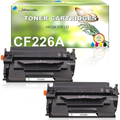 Jettruemedia saderīga tonera kasetne 26A 26X CF226A CF226X Laserjet Pro MFP M426fdw M402dne M426dw M426fdn M402dn M402dn M402dn M402dw M402n M402 M402 M426 printera nomaiņai (iepakojums 2, melns)