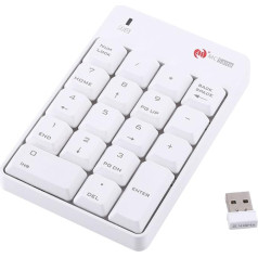 Zerone vadu USB ciparu tastatūras tastatūra Mac klēpjdatoram, portatīvajam datoram, galddatoram, portatīvajam datoram - 18 taustiņi, ciparu tastatūra, 2.4G USB ciparu tastatūra (balta), portatīvie datori un aksesuāri