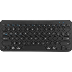 CCYLEZ bezvadu tastatūra, Bluetooth 5.0 tastatūra ar 78 taustiņiem, apaļiem taustiņu vāciņiem, plāna, kompakta tastatūra, klusa dizaina retro tastatūra, izmantošanai mājas birojā (melna)