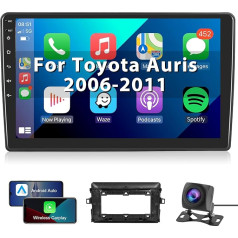 Auto radio priekš Toyota Auris 2006-2011 Carplay Wireless Android Car, Radio 10.1 collu skārienjūtīgais ekrāns Android Radio GPS navigācija, Bluetooth, WiFi, FM RDS Radio, 2 DIN priekš Toyota Auris Aizmugures skata kamera