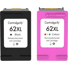 Cartridgeify 62XL rašalo kasetės suderinamos su HP 62 62XL spausdintuvo kasetėmis, skirtomis Envy 5540 5544 5640 5660 7640, OfficeJet 200 5740 5742