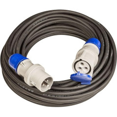 Poly Pool PP2652 CEE pagarinātājs 3-pin 20 m kabelis 3G1,5 mm² kontaktdakša un industriālā kontaktligzda IEC309 Grande 16A IP44 Ideāli piemērots autofurgoniem