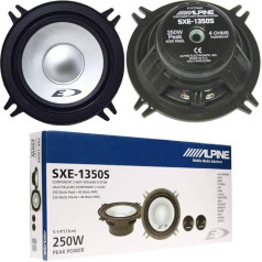 Alpine SXE-1350S divvirzienu sistēma 13,00 cm 130 mm 5 collu pelēks skaļrunis 40 W RMS un 250 W Max 4 Ohm 90 dB SPL 1 pāris