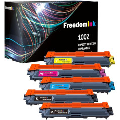 FreedomInk suderinamos tonerio kasetės Brother TN-241 TN-245 TN-242 TN-246, skirtos MFC-9332CDW DCP-9022CDW HL-3142CW MFC-9142CDN HL-3152CDW MFC-9140CDN MFC-9342CDW DCP-9017CDW 9020CDW HL-3140 CW