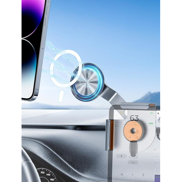 Handyhalterung Auto Magnet für Tesla Model 3/Y, magnetische Auto-Bildschirmhalterung für iPhone 15, 14, 13 Serie und alle Handys mit MagSafe Gehäuse Vollaluminium