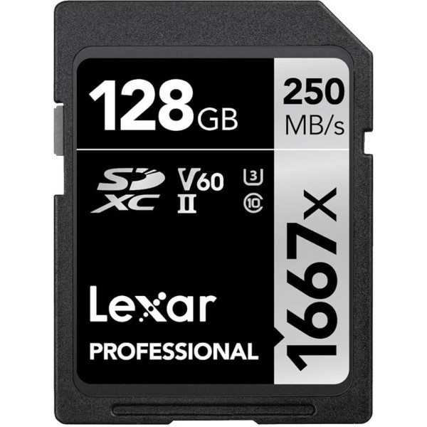 Lexar Professional 128 Gb 1667X SDXC atmiņas karte (250Mb/S-90Mb/S)