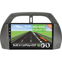 YUNTX [4GB+64GB] Android 12 auto radio Toyota RAV4 (2001-2006)-2 DIN [Integrēta bezvadu CarPlay/Android Car/DSP/GPS] kamera + MIC-DAB/IPS/Stūres kontrole/MirrorLink/WiFi/USB/4G/360 kamera