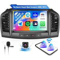 OiLiehu 2G + 64G Android 13 Double DIN Radio Apple Carplay Android automašīnai Buick Regal/Opel Insignia 2008-2013 Automobiļu radio ar 9 collu ekrānu Atbalsta Bluetooth/FM RDS/WiFi/GPS/Reacionālā skatu kamera