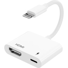 PNBLAECE HDMI адаптер для iPhone к телевизору, Lightning HDMI адаптер - не требует питания, iPhone к HDMI кабель, разъем для синхронизации экрана, совместимый, с Ph