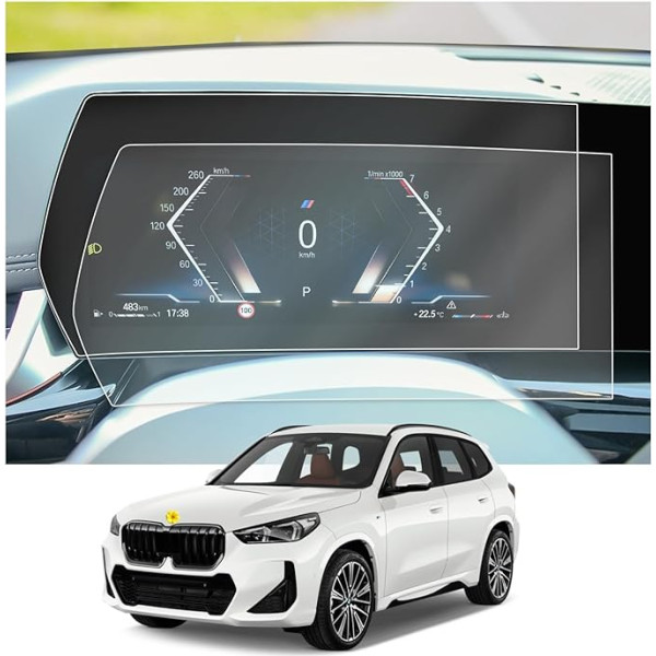 CDEFG Savietojams ar 2023 2024 BMW X1 iX1 U11 Mild Hybrid/Plug-in Hybrid/xDrive/sDrive Instrumentu paneļa aizsargplēve 4H Scratch-Resistant 10.25 Inch GPS Screen Protector Navigation Film