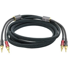 Oehlbach Transform Dual Plug Speaker Cable со сменными банановыми и клеммными штекерами OFC Copper 300 Вт мощности, отличная проводимость, гибкие соединения, позоло