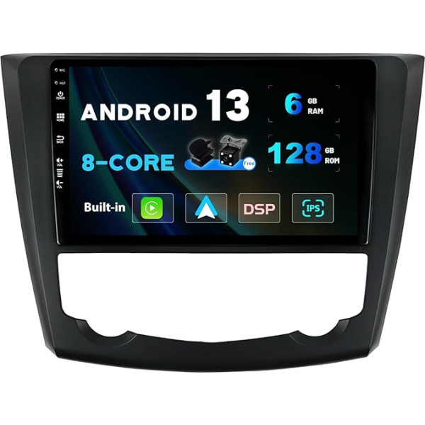 SXAUTO Android 13-6G + 128G - IPS autoradio piemērots Renault Kadjar (2015-2019) - Bezvadu Carplay/Android Car/DSP - LED kamera + MIC - DAB stūres vadības pults vadība Ātrā laivu 360 kamera WiFi - 2 DIN