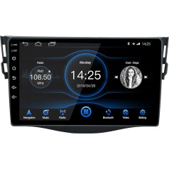 EZoneTronics 2DIN Android 10.1 Auto Radio Stereo 9 collu Toyota RAV 4 2007-2012 Kapacitatīvais skārienjūtīgais ekrāns Galvenā vienība GPS Navigācija WiFi Bluetooth AM/FM Audio SWC USB Multivides atskaņotājs 2G RAM + 32G ROM