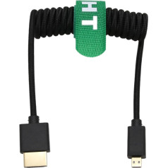 HangTon Micro HDMI to HDMI 8K 4K 60p Braided Coiled Cable 30 cm for Canon R8 R10 Sony A7C A7RIV Camera ATOMOS Ninja V F5pro Monitor, Type A D 2.1