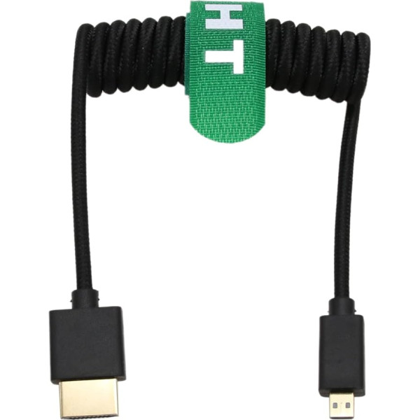 HangTon Micro HDMI savienojums ar HDMI 8K 4K 60p, 30 cm, pīts, vītņots kabelis, 30 cm, priekš Canon R8 R10 Sony A7C A7RIV kameras ATOMOS Ninja V F5pro monitora, A D 2.1 tips, A D 2.1