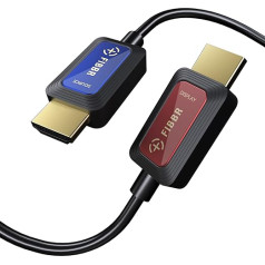 8K Fibre Optic HDMI Cable 15 m, 48 Gbps High-Speed HDMI 2.1 Cable 8K@60Hz 4K@120Hz Dolby/Dynamic HDR/HDCP 2.3/eARC 8K Fibre Optic Cable with One Direction, Compatible with Blu-ray/TV