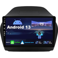 SXAUTO Android 13 IPS auto radio piemērots Hyundai IX35 (2010-2017) - iebūvēts Carplay/Android Car - atpakaļgaitas kamera - 2G + 32G - vadība no stūres DAB Fast Boot WiFi 4G BT - 2 DIN 10.1