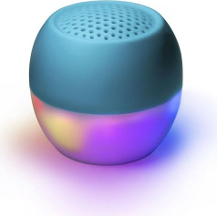 Boompods Soundflare ilgtspējīgs pārnēsājams mini Bluetooth skaļrunis, izgatavots no okeāna līmētas plastmasas, neliels āra skaļrunis, IPX6 ūdensizturīgs, 5 stundas atskaņošanas laiks, mikro, zils