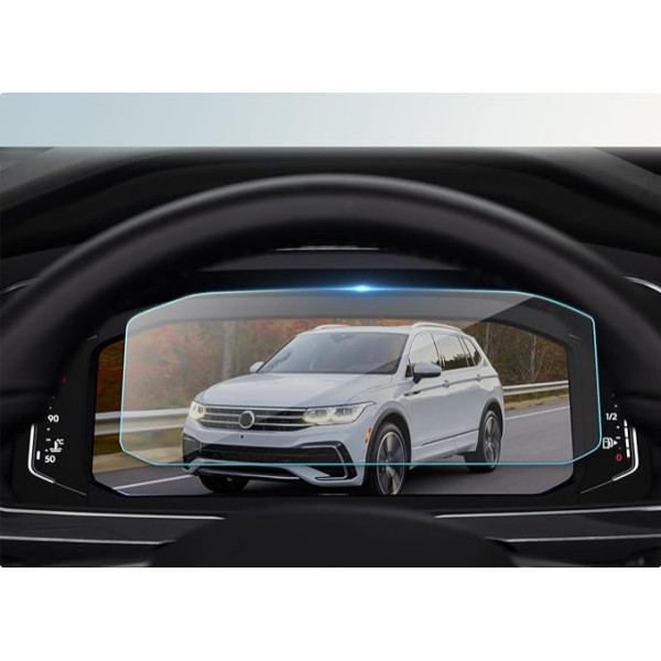 BIBIBO Ekrāna aizsargplēve V*W Tiguan 2 / Passat B8 GTE Variant Alltrack 2019-2023 10,25 collu rūdīta stikla aizsargplēve, 9H rūdīta stikla plēve, Tiguan 2 instrumentu paneļa ekrāna aizsargplēve