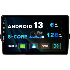 SXAUTO Android 13 [6G+128G, 8-Core] IPS Autoradio für FIAT Egea Tipo (2015-2018) - Eingebaut Carplay/Android Auto - LED Kamera + MIC- 360-CAM DAB Lenkradsteuerung Fast-Boot WiFi DSP - 2 Din 9 Zoll