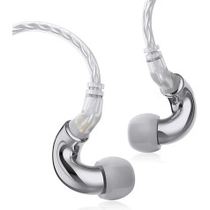 WGZBLON Mini In-Ear Monitor, 6 mm viegls membrānas dinamiskais draiveris HiFi austiņas reālas skaņas augstas izšķirtspējas augstas izšķirtspējas izcilas samazināšanas veiktspējas skaļrunis (bez mikrofona, sudraba)