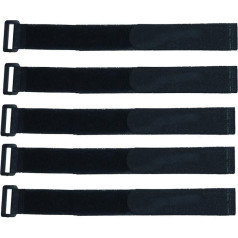 Benristraps Hook and Loop Fastener 25mm Pack of 5 Black 35cm