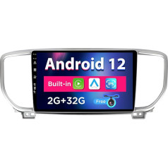 SXAUTO Android 12 IPS auto radio priekš KIA KX5 / Sportage 4 (2016-2019) - Iebūvēts CarPlay / Android Car - Bez atpakaļskata kameras - 2G + 32G - Vadāms no stūres DAB Fast Boot WiFi - 2 DIN 9 collas