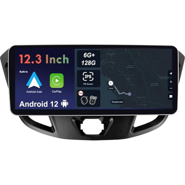 BXLIYER - 12,3 collu - 6G+128G - Android 12 IPS autoradio piemērots Ford Tourneo Transit Custom (2013-2021) - Wireless CarPlay/Android Car/DSP - LED kamera un mikrofons - 2 DIN - DAB SWC Fast Boot 360-CAM