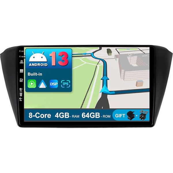 BXLIYER Android 13 IPS Autoradio Passt für VW Skoda Fabia (2015-2019) - 4G+64G - Eingebaut DSP/Carplay/Android Auto - LED Kamera + MIC - 9 Zoll 2 Din - Lenkradsteuerung WiFi DAB 360-Kamera Fast-Boot