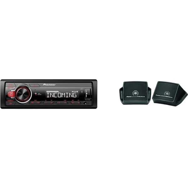 Pioneer MVH-330DAB-AN, 1DIN Autoradio mit RDS und DAB+ & Electronics TS-44 Breitband-Aufbaulautsprecher (40 W)