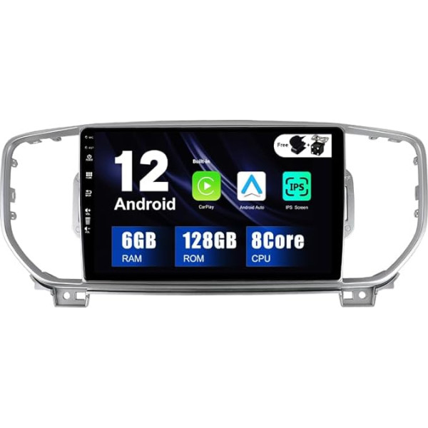 SXAUTO Android 12-6G + 128G IPS auto radio piemērots KIA Sportage4 KX5 (2016-2018) - Iebūvēts Carplay/Android Car/DSP - LED kamera + MIC - DAB stūres vadības stūres vadība Fast Boot 360-CAM - 2 DIN 9 collas