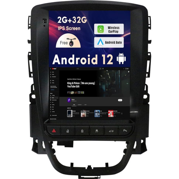 SXAUTO Android 12 IPS auto radio priekš Opel Vauxhall Astra J Buick Excelle XT GT (2006-2016) - Iebūvēts CarPlay / Android Car - Bez kameras - 2G + 32G - DAB Fast-Boot vadība no stūres - 2 DIN 9.7