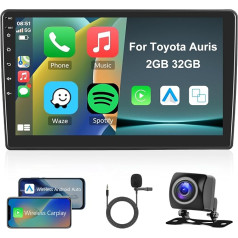 Hodozzy 2G 32G Android auto radio Toyota Auris 2006-2011 Carplay Android automašīnai, radio 10 collu skārienjūtīgais ekrāns Bluetooth GPS navigācija WiFi MirrorLink FM RDS radio 2 DIN ekrāns Toyota Auris