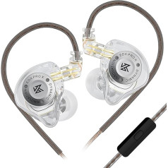 LINSOUL KZ EDX Pro X In-Ear austiņas, viena dinamiskā draivera HiFi In-Ear monitori ar ergonomisku formu, vadu spēļu austiņas (ar mikrofonu, caurspīdīgas)