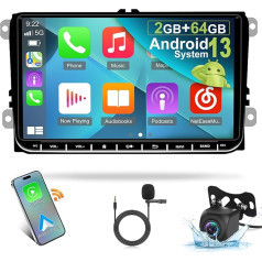 Android auto radio VW Golf 5 6 MK5 MK6 Caddy Beetle Jetta Passat Polo Tiguan Touran RCD 330 360 / Seat / Skoda, Apple Carplay un Android Car 9 collu 2+64G + AHD aizmugures skata kamera