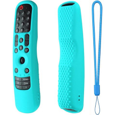 Silicone Case for LG Magic TV Remote AN-MR21GA AN-MR21GC 2021 / LG AN-MR22GA MR22GN 2022, Non-Slip Shockproof Silicone Case with Lanyard (Mint)