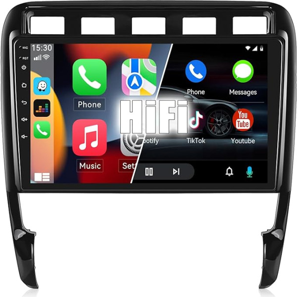 [2+64G] Auometo Android 13 Carplay Android Auto Autoradio mit HiFi Sound für Porsche Cayenne 9PA 2002-2010, HD 9'' 2.5D Touchscreen mit GPS WiFi BT BT USB FM RDS Radio+AHD Rückfahrkamera