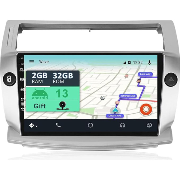 YUNTX [2GB+32GB] Android 12 auto radio ar satelītnavigāciju Citroen C4/C-Quatre/C-Triomphe (2004-2012) 9 collu skārienjūtīgais ekrāns bez kameras DAB/GPS/Stūres vadības stūres vadība/MirrorLink/Bluetooth 5.0/WiFi/USB/4G