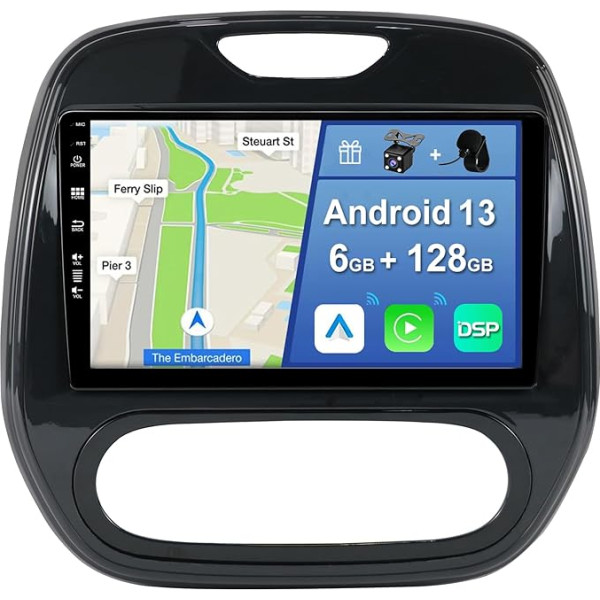 YUNTX [6GB + 128GB] Android 13 auto radio Renault Captur (2014-2019)-[Integrēts CarPlay/Android Car/DSP/GPS]-9 collu IPS Touch Screen CAM+MIC-DAB/Mirror Link/Bluetooth 5.0/AHD/360