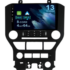 YUNTX [4GB + 64GB] Android 13 auto radio Ford Mustang 2015-2021-[Integrēts CarPlay/Android Car/DSP/GPS]-9 collu IPS Touch Screen CAM+MIC-DAB/Mirror Link/Bluetooth 5.0/AHD/360 Camera/WiFi/USB/4G