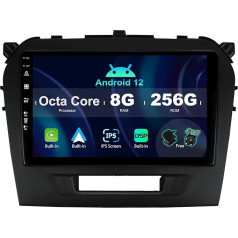 SXAUTO ¦8G+256G ¦ Android 12 IPS Auto Radio priekš Suzuki Vitara (2014-2020) - Iebūvēts Carplay/Android Car/DSP - LED kamera + MIC - DAB stūres kontrole Fast Boot 360-CAM WiFi -2 DIN 9 collas