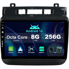 SXAUTO ¦8G+256G ¦ Android 12 IPS Auto Radio VW Touareg FL NF (2011-2017) - Iebūvēts Carplay/Android Car/DSP - LED kamera + MIC - DAB stūres vadības stūres vadība Fast Boot 360-CAM WiFi DSP - 2 DIN 9